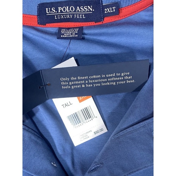 New U.S. Polo‎ Assn Short Sleeve Shirt Blue 2XLT - Picture 7 of 11